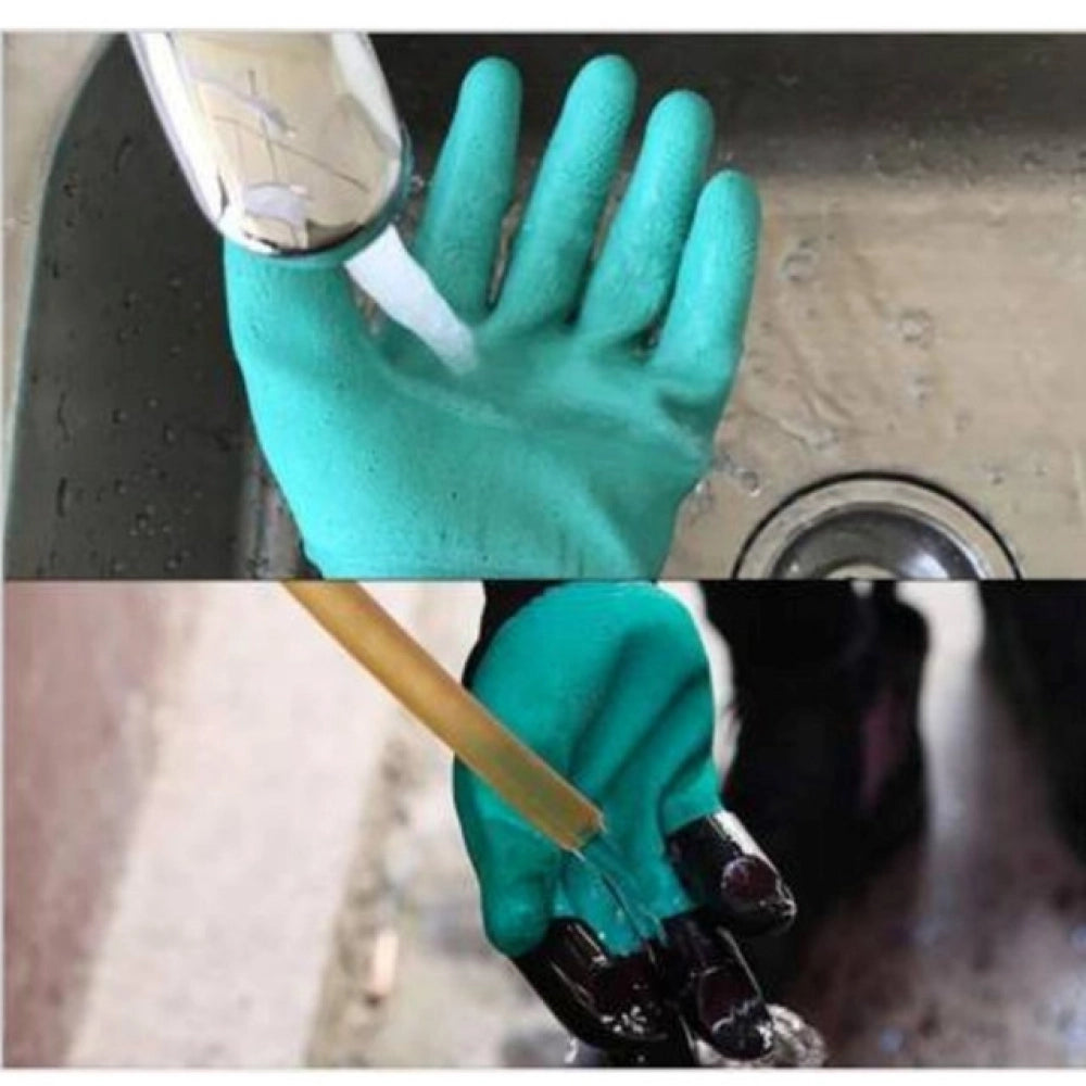 Aura Living Gear Pack Of 2_Heavy Duty Garden And Farming Gloves – Durable Protective Gloves (Color: Assorted )