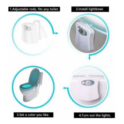 Generic Pack of 2_Toilet Bowl Night Light – Motion Sensor LED Toilet Lamp (Color: Assorted )