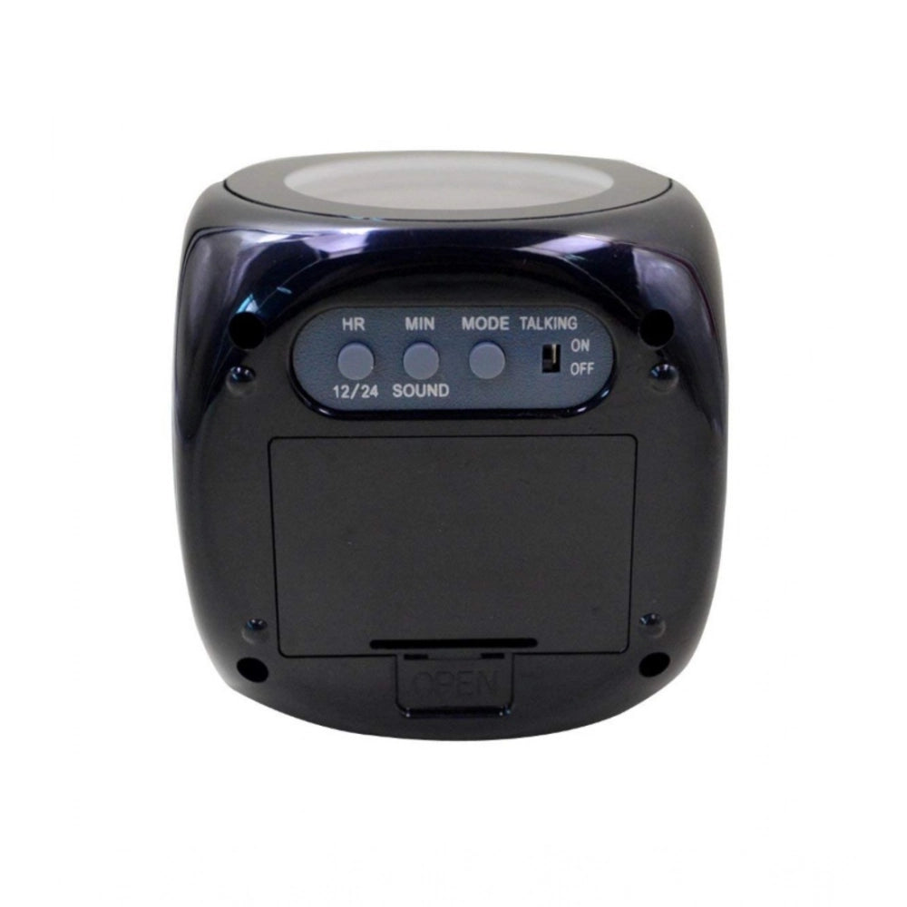 Aura Living Gear Time Display with Voice Projection And Wake-Up Alarm Clock (Color: Black)