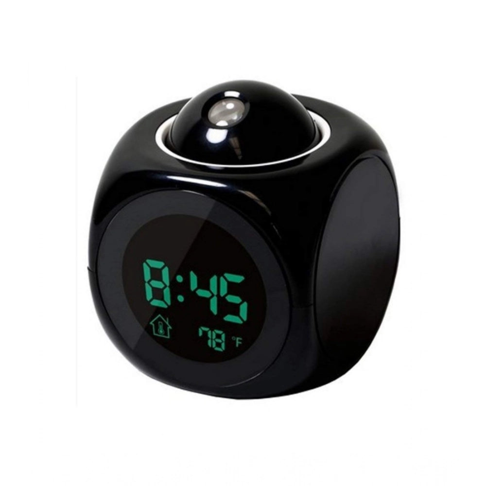 Aura Living Gear Time Display with Voice Projection And Wake-Up Alarm Clock (Color: Black)