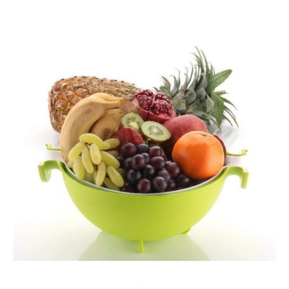 Aura Living Gear Pack Of 3_Multifunctional Vegetable And Fruit Draining Basket – (Color: Assorted)