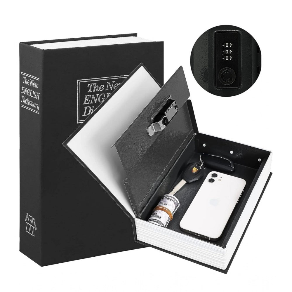 Aura Living Gear Secret Book Safe with Number Locker (Black)
