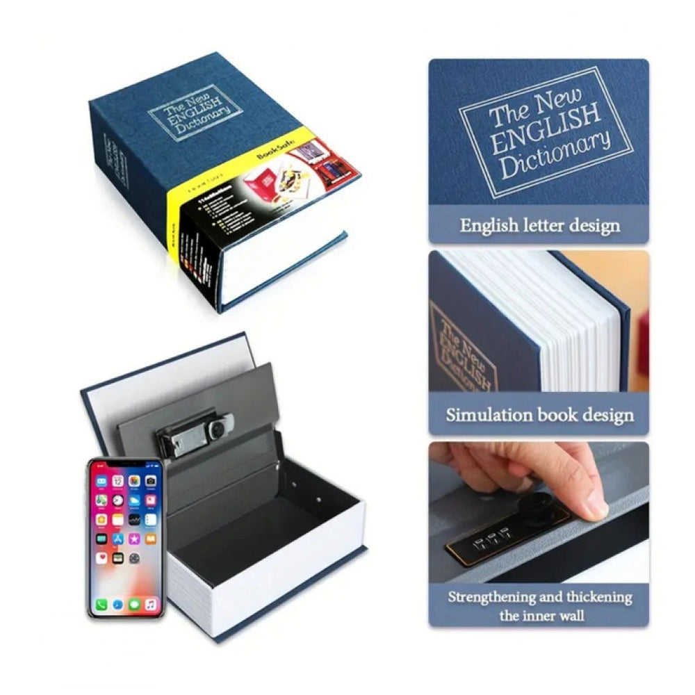 Aura Living Gear Secret Book Safe with Number Locker (Blue)