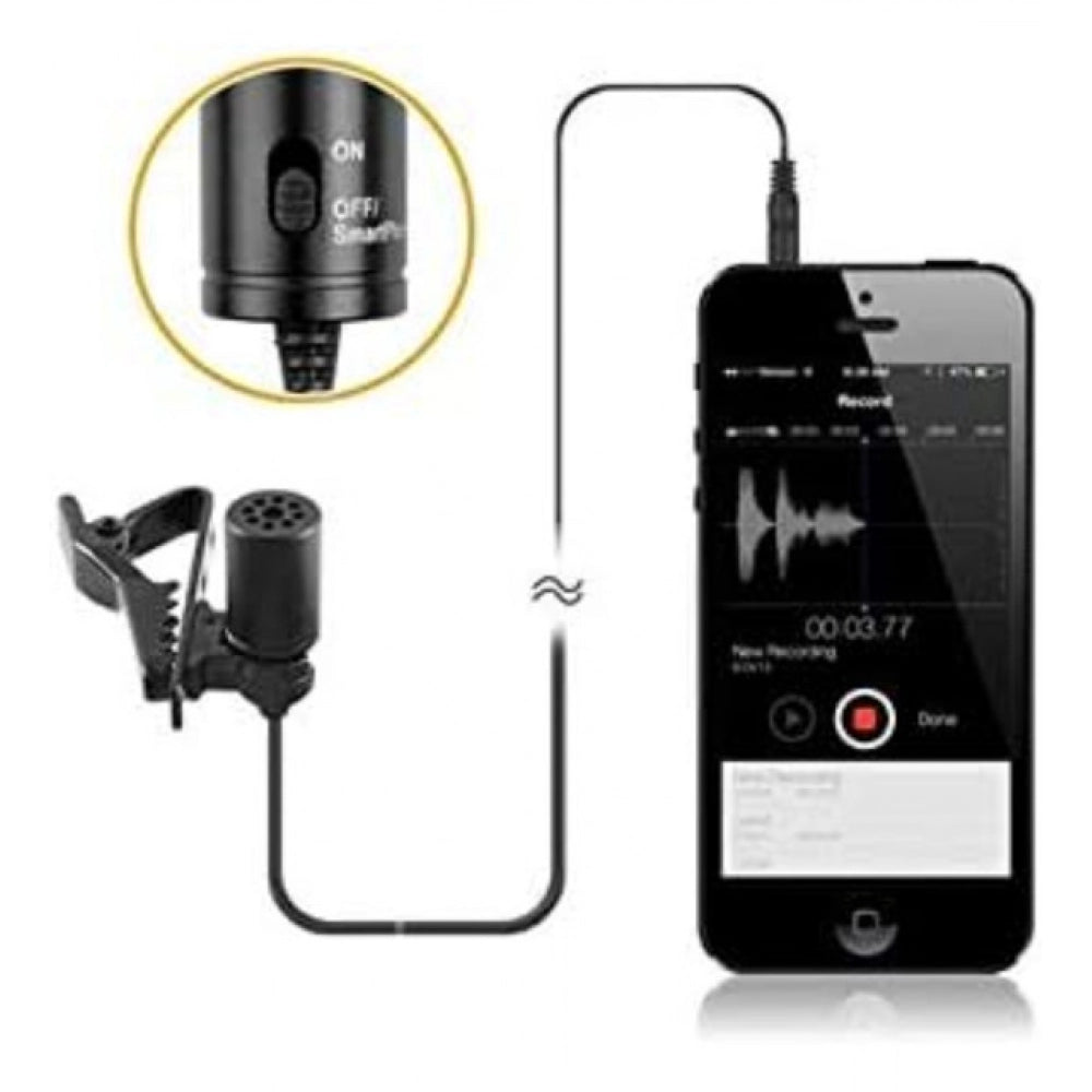 Aura Living Gear Plastic BOYA BY-M1 Lavalier Condenser Microphone with 20ft Audio Cable