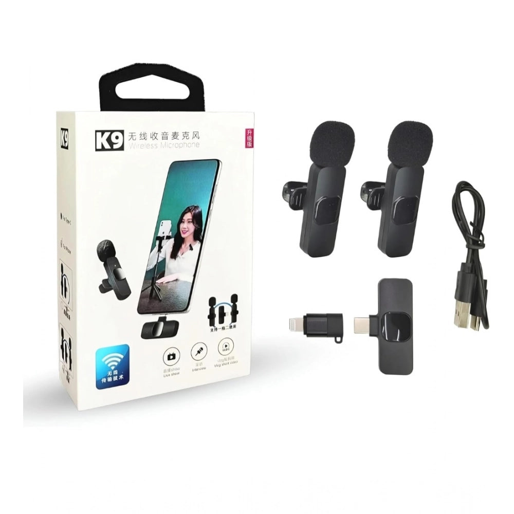 Aura Living Gear Plastic K9 Microphone, Digital Mini Portable Recording Clip Mic with Receiver