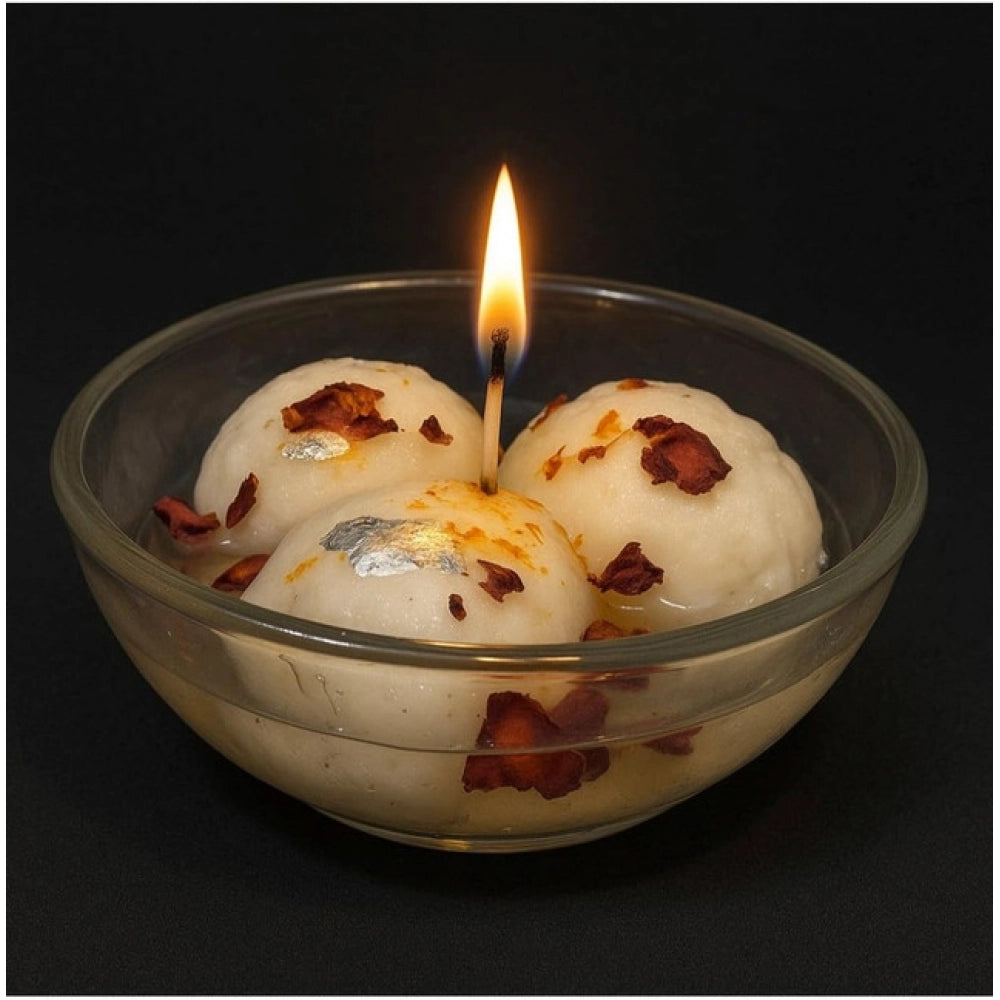 Aura Living Gear Soya Wax, Glass Rasgulla-Style Glass Bowl Candle