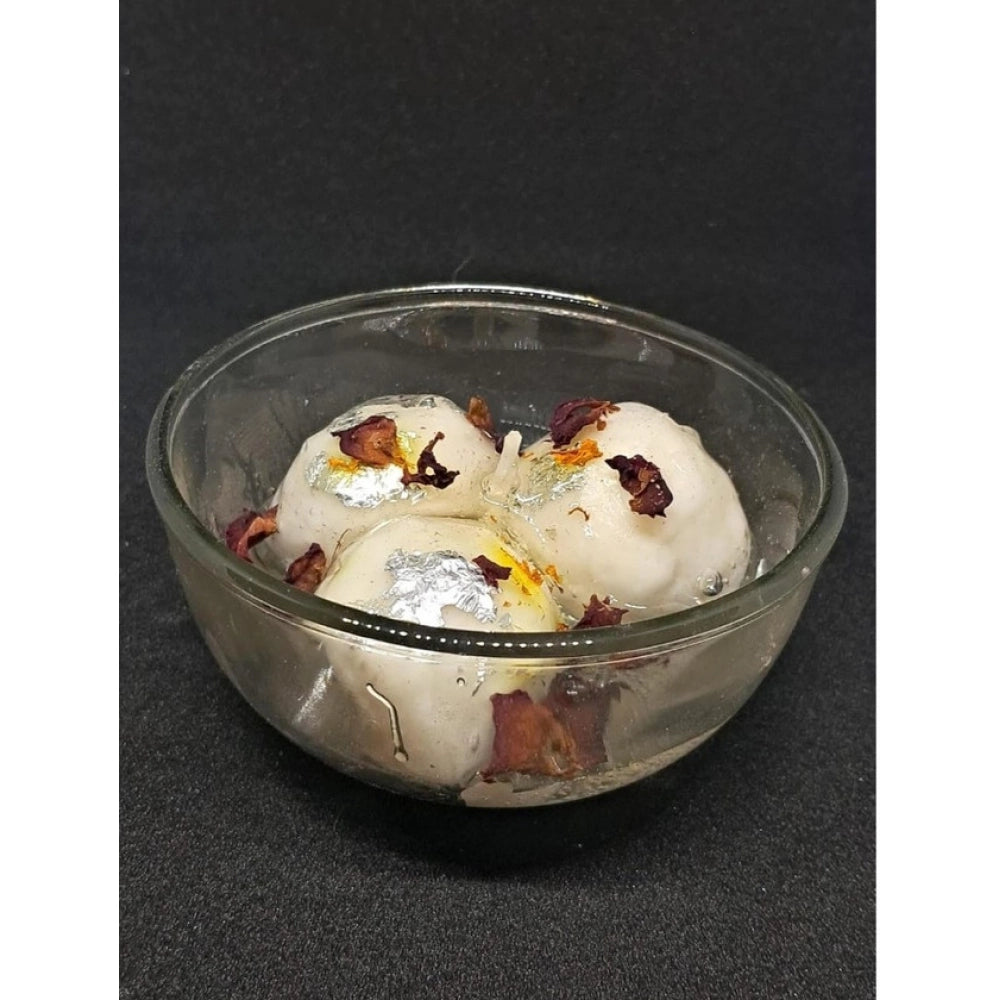 Aura Living Gear Soya Wax, Glass Rasgulla-Style Glass Bowl Candle