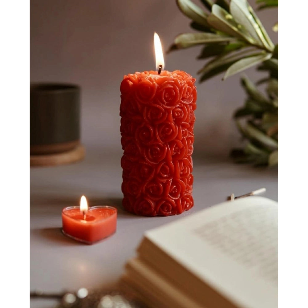 Aura Living Gear Soya Wax Small Rose Designer Pillar Scented Candle