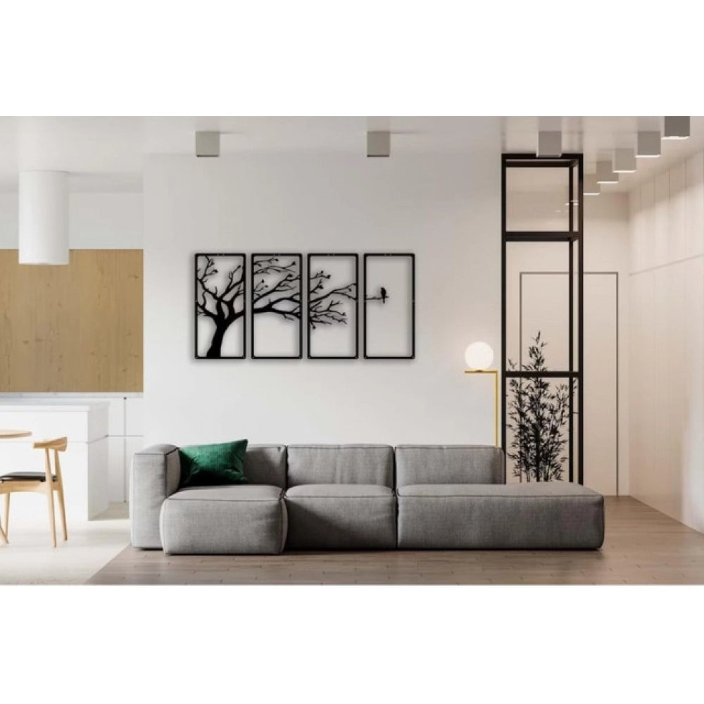 Generic Wooden 3D 4 Pieces Tree Wall Art Panel Frame