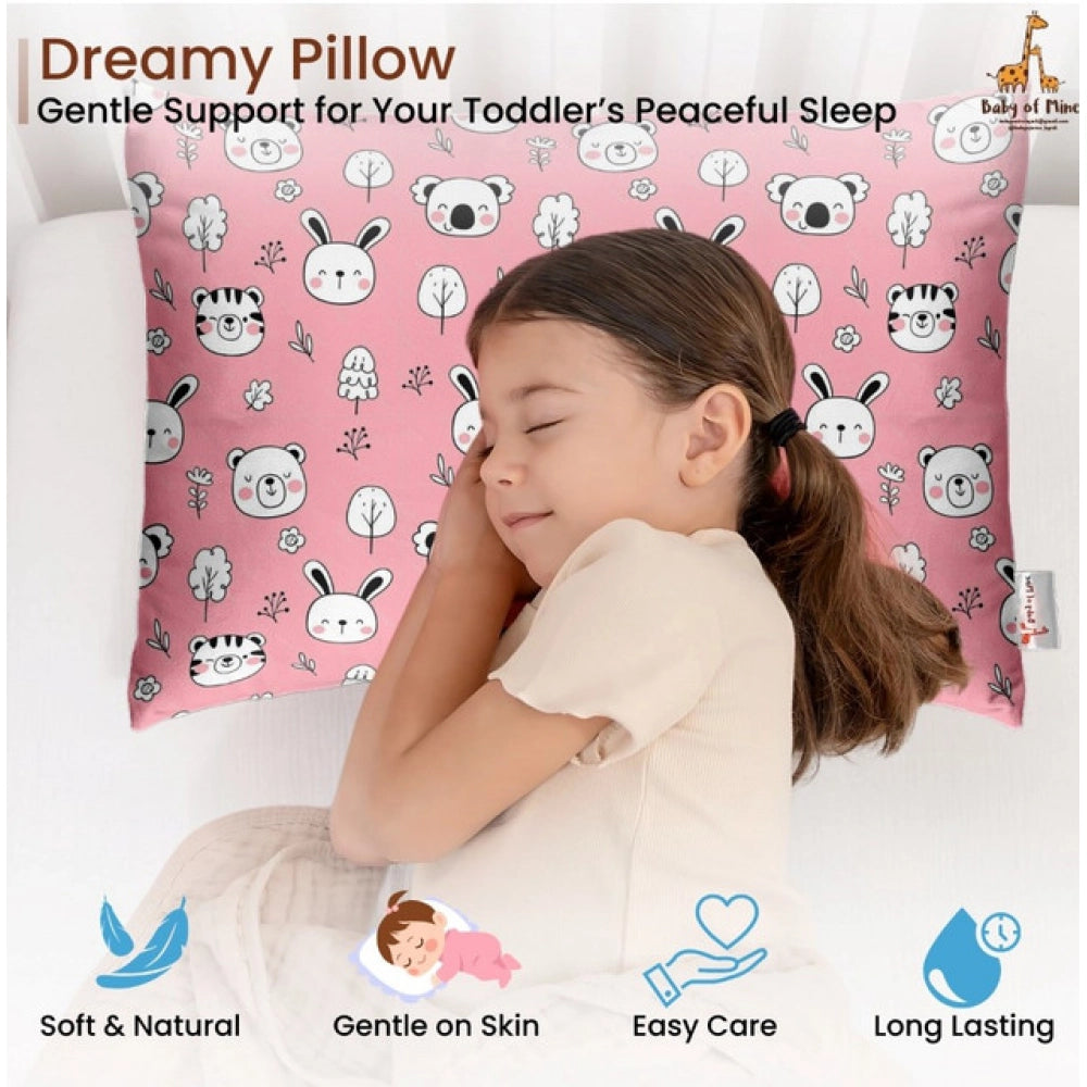 Generic Soft Plush Printed Baby Infant Pillow for Kids Age 1 To 5 Years (Pink)