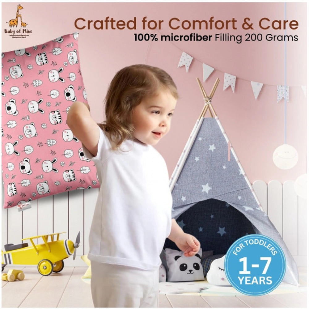 Generic Soft Plush Printed Baby Infant Pillow for Kids Age 1 To 5 Years (Pink)