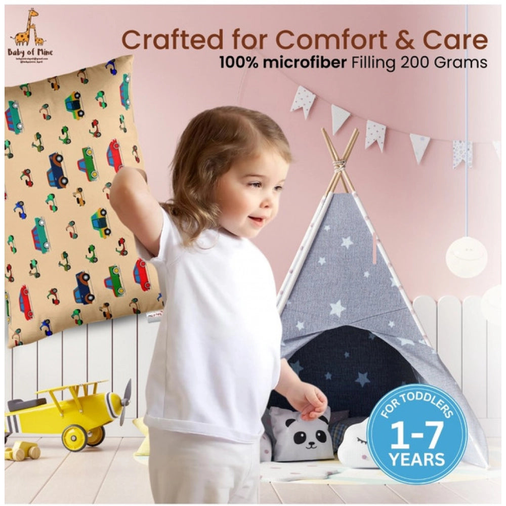 Generic Soft Plush Printed Baby Infant Pillow for Kids Age 1 To 5 Years (Beige)