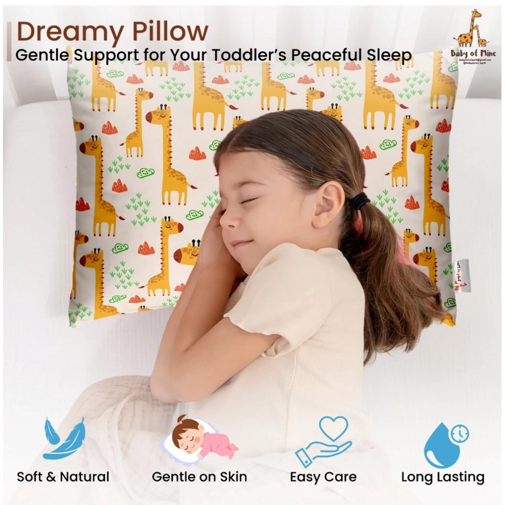 Generic Soft Plush Printed Baby Infant Pillow for Kids Age 1 To 5 Years (Mustard)