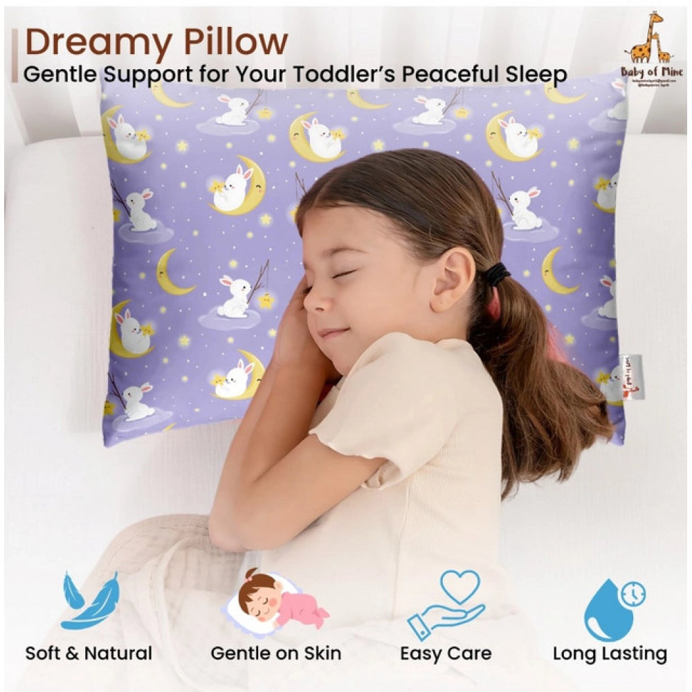 Generic Soft Plush Printed Baby Infant Pillow for Kids Age 1 To 5 Years (Purple)