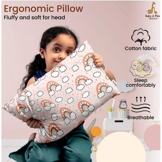 Generic Soft Plush Printed Baby Infant Pillow for Kids Age 1 To 5 Years (Peach)