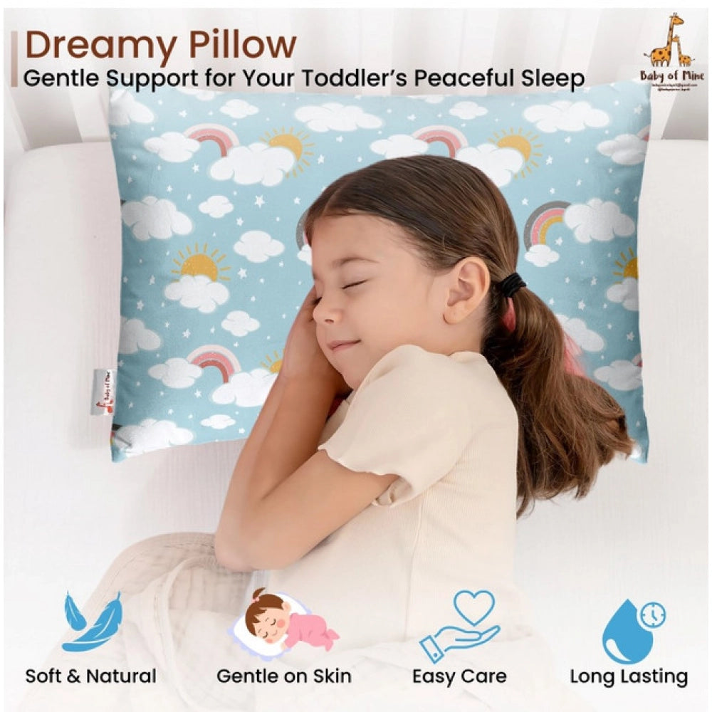 Generic Soft Plush Printed Baby Infant Pillow for Kids Age 1 To 5 Years (Sky Blue)