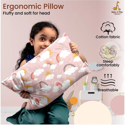 Generic Soft Plush Printed Baby Infant Pillow for Kids Age 1 To 5 Years (Pink)