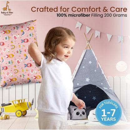 Generic Soft Plush Printed Baby Infant Pillow for Kids Age 1 To 5 Years (Pink)