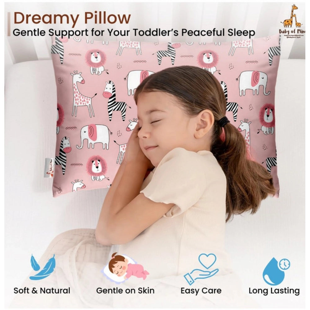 Generic Soft Plush Printed Baby Infant Pillow for Kids Age 1 To 5 Years (Pink)
