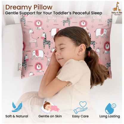 Generic Soft Plush Printed Baby Infant Pillow for Kids Age 1 To 5 Years (Pink)