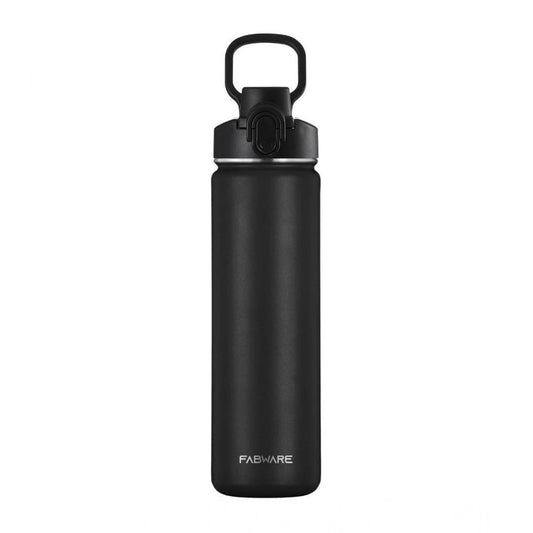 Generic 650 Ml Double Wall Insulated Stainless Steel Water Bottle With Flip Lid (Black) - Aura Living Gear