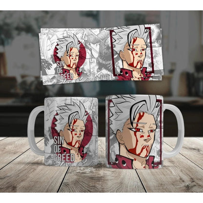 Generic Anime Ban (Sin of Greed) Ceramic Printed Coffee Mug (White) - Aura Living Gear