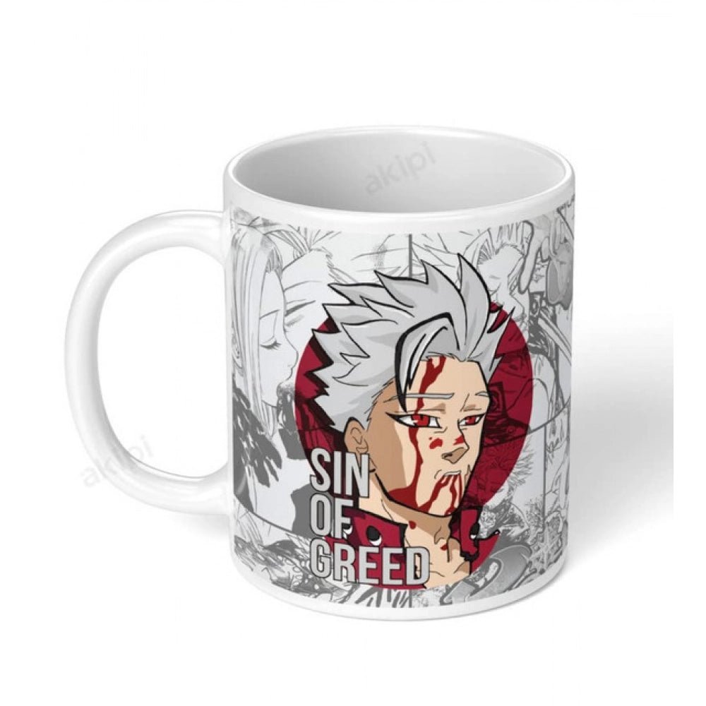 Generic Anime Ban (Sin of Greed) Ceramic Printed Coffee Mug (White) - Aura Living Gear