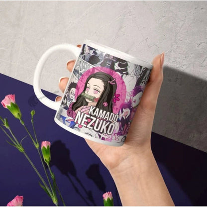 Generic Anime Kamado Nezuko Ceramic Printed Coffee Mug (White) - Aura Living Gear