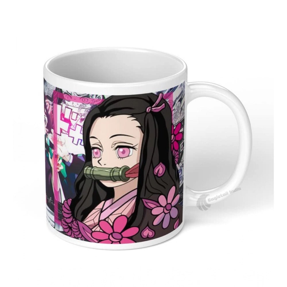 Generic Anime Kamado Nezuko Ceramic Printed Coffee Mug (White) - Aura Living Gear