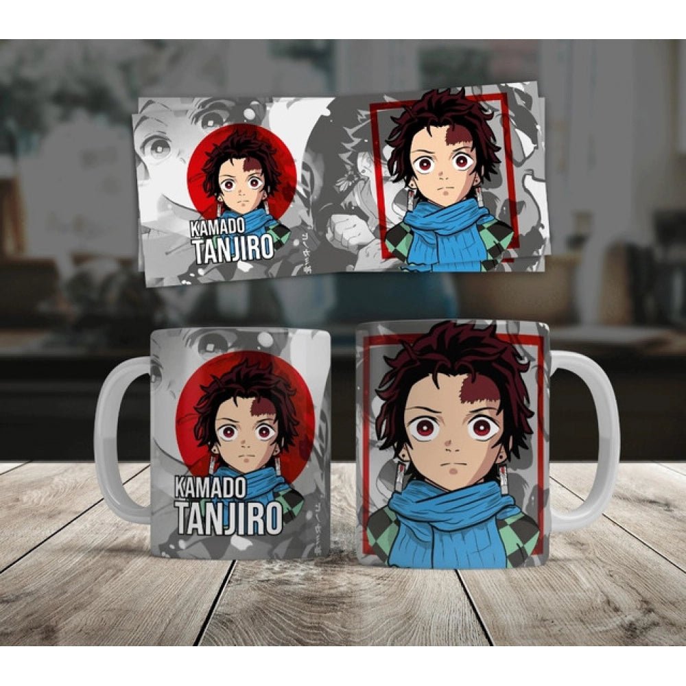 Generic Anime Kamado Tanjiro Ceramic Printed Coffee Mug (White) - Aura Living Gear