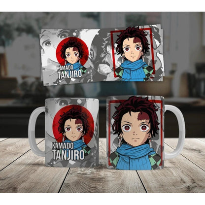 Generic Anime Kamado Tanjiro Ceramic Printed Coffee Mug (White) - Aura Living Gear