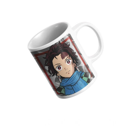 Generic Anime Kamado Tanjiro Ceramic Printed Coffee Mug (White) - Aura Living Gear