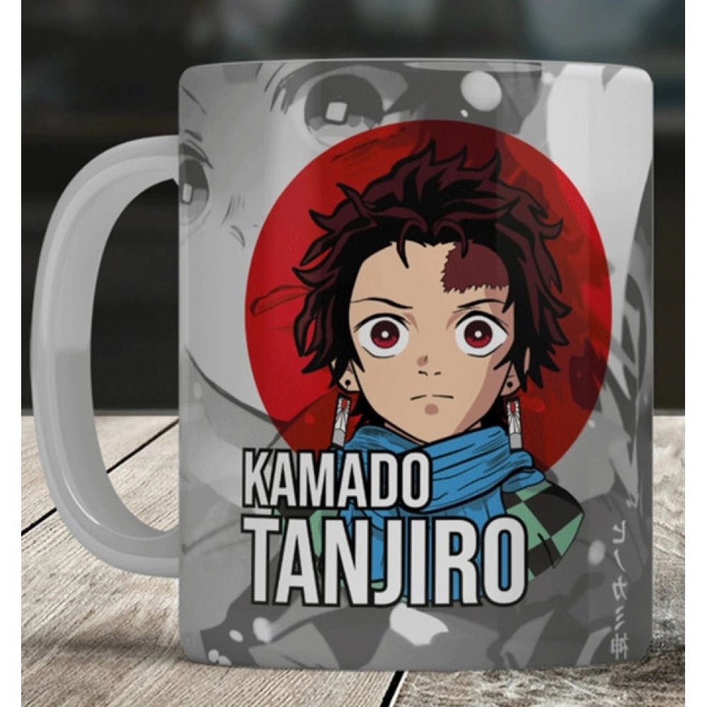 Generic Anime Kamado Tanjiro Ceramic Printed Coffee Mug (White) - Aura Living Gear