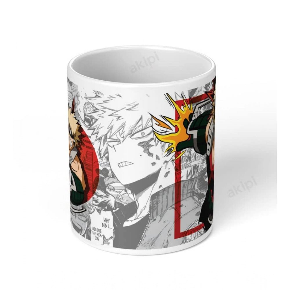 Generic Anime Katsuki Bakugo Ceramic Printed Coffee Mug (White) - Aura Living Gear
