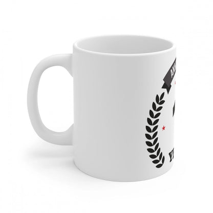 Generic Ceramic 5th Anniversary Printed Coffee Mug (Color: White, Capacity:330ml) - Aura Living Gear