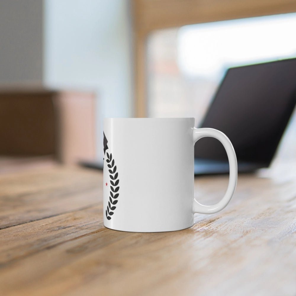 Generic Ceramic 5th Anniversary Printed Coffee Mug (Color: White, Capacity:330ml) - Aura Living Gear
