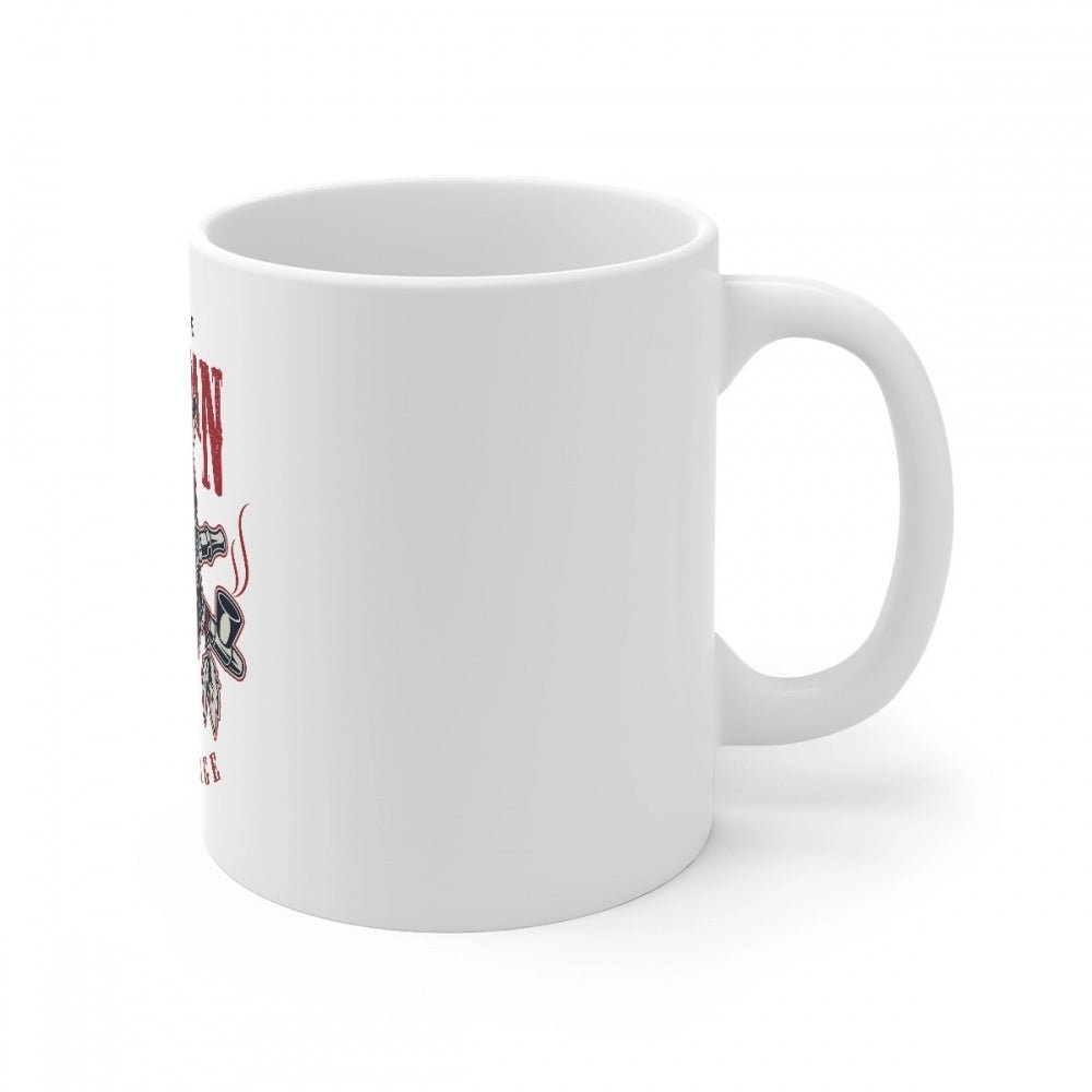 Generic Ceramic Gorila Desing Printed Coffee Mug (Color: White, Capacity:330ml) - Aura Living Gear