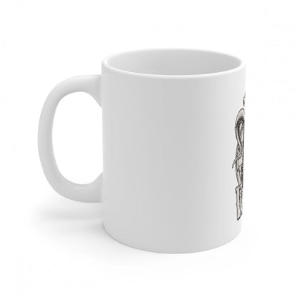 Generic Ceramic Gorila Desing Printed Coffee Mug (Color: White, Capacity:330ml) - Aura Living Gear