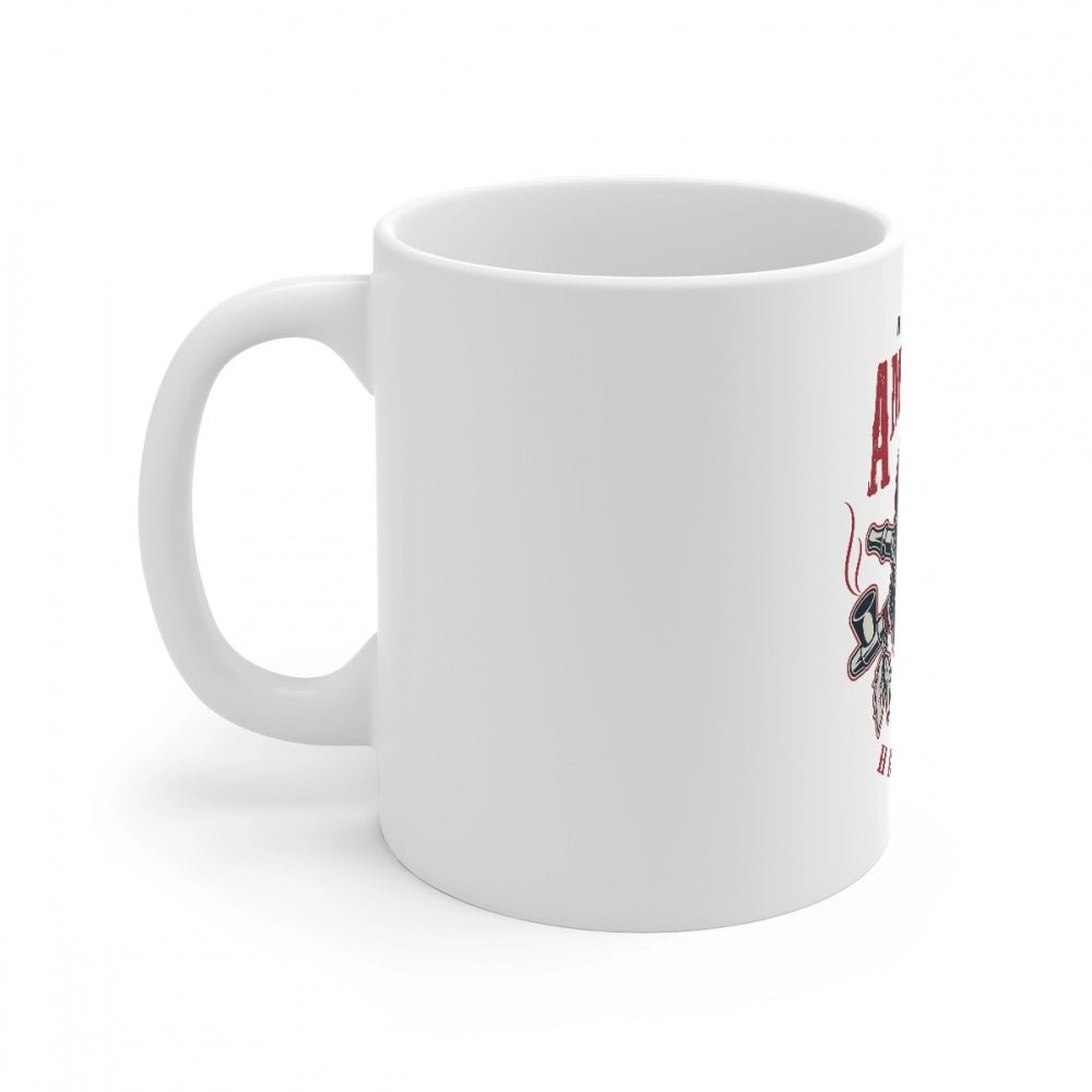 Generic Ceramic Gorila Desing Printed Coffee Mug (Color: White, Capacity:330ml) - Aura Living Gear