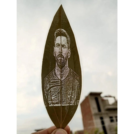Generic Custom Engraved Leaf Art – Football Player Portrait on Natural Leaf - Aura Living Gear