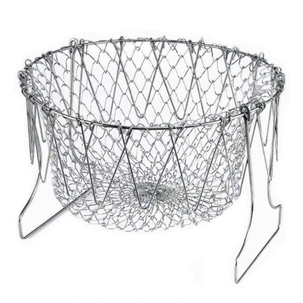 Generic Foldable Chef Basket – Multi - Function Strainer And Steamer (Color: Assorted ) - Aura Living Gear