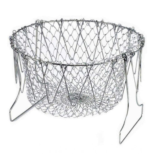 Generic Foldable Chef Basket – Multi - Function Strainer And Steamer (Color: Assorted ) - Aura Living Gear