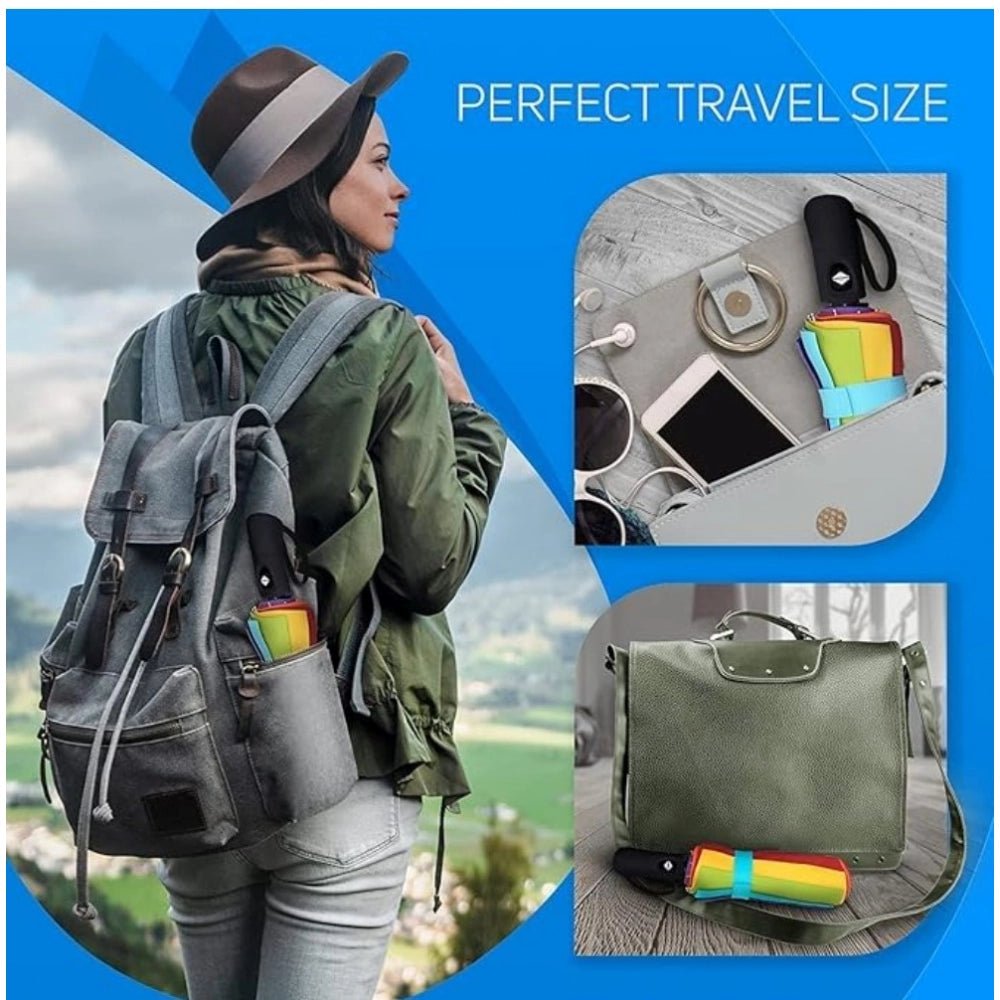 Generic Metal Portable Auto Travel Umbrella (Rainbow) - Aura Living Gear