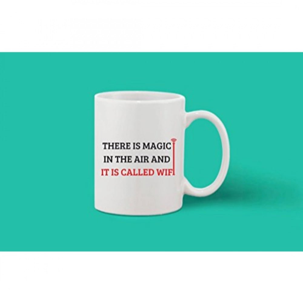 Generic Printed Ceramic Coffee Mug - 1 Pieces, White, 11oz - Aura Living Gear