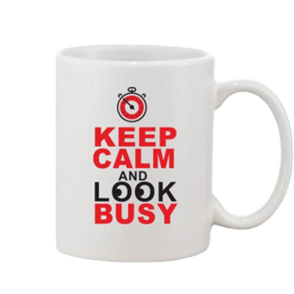 Generic Printed Ceramic Coffee Mug - 1 Pieces, White, 11oz - Aura Living Gear