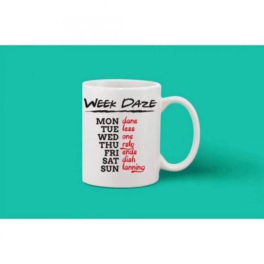 Generic Printed Ceramic Coffee Mug - 1 Pieces, White, 11oz - Aura Living Gear