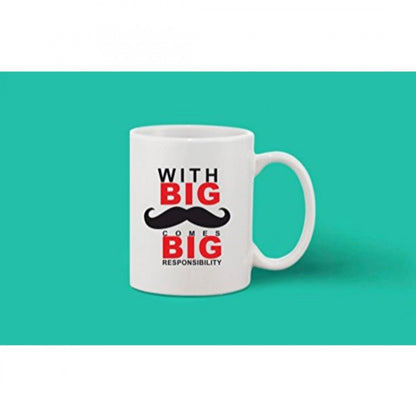Generic Printed Ceramic Coffee Mug - 1 Pieces, White, 11oz - Aura Living Gear