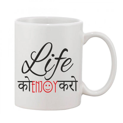 Generic Printed Ceramic Coffee Mug - 1 Pieces, White, 11oz - Aura Living Gear