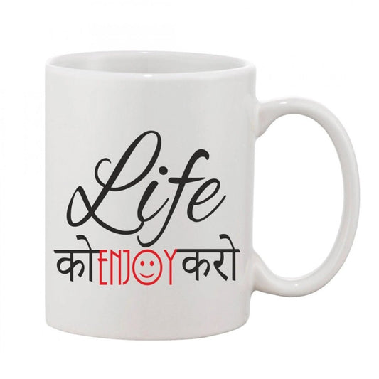 Generic Printed Ceramic Coffee Mug - 1 Pieces, White, 11oz - Aura Living Gear