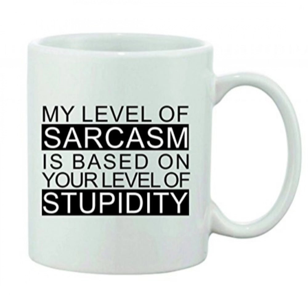 Generic Printed Ceramic Coffee Mug - 1 Pieces, White, 11oz - Aura Living Gear